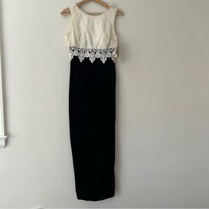 Scott McClintock NWT Vintage Dress Lace Velvet Formal Prom Deadstock 80s 90s